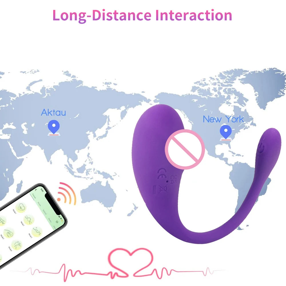 Wireless Bluetooth Vibrator for Vaginal Woman Anal Sexy Sex Toy Rose for Adults Female