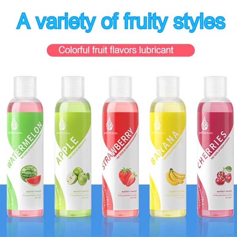 Supplier graphic of five bottles on a shelf, including an apple flavour that is not sold here
