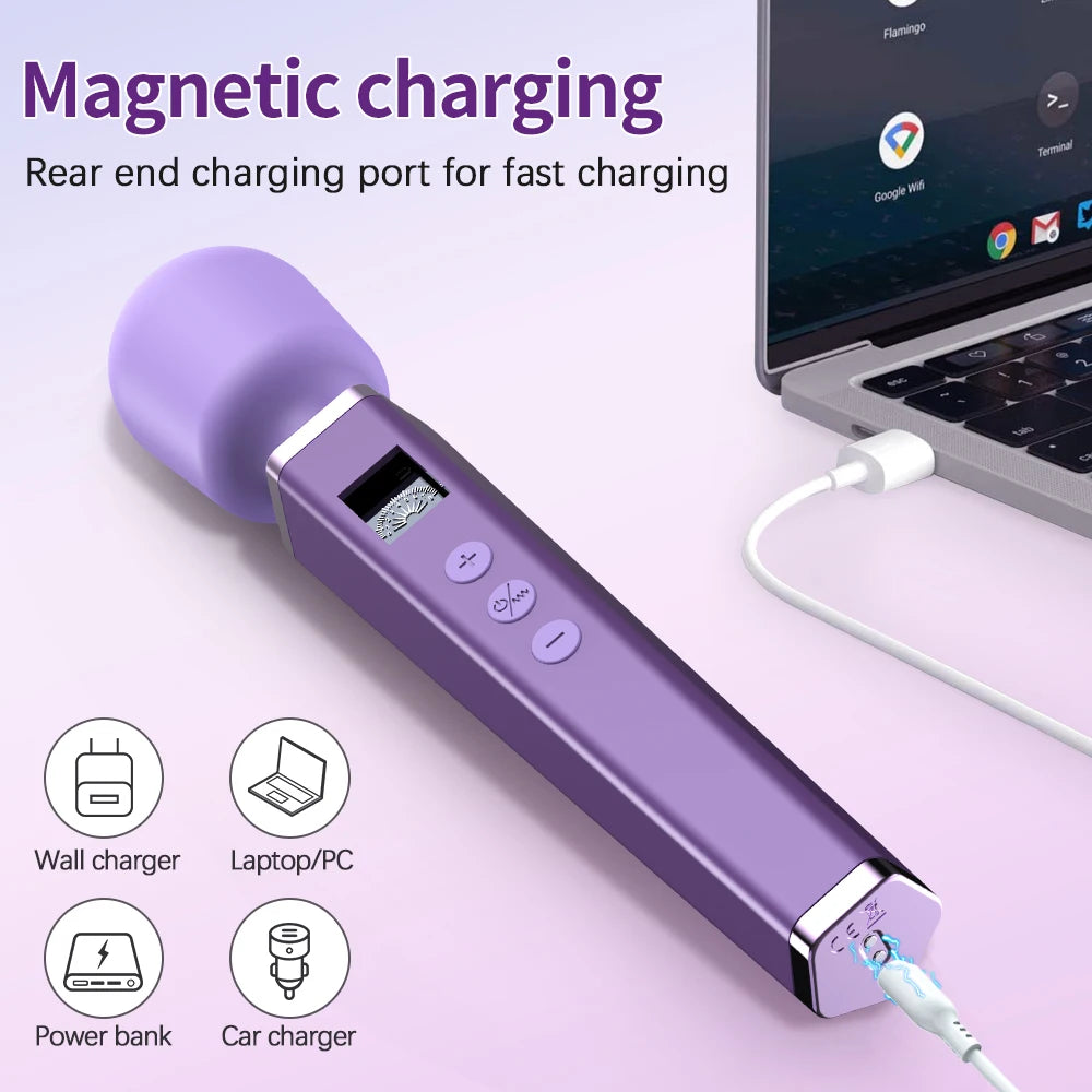 Supplier graphic showing magnetic charging from a wall charger, laptop, power bank or car