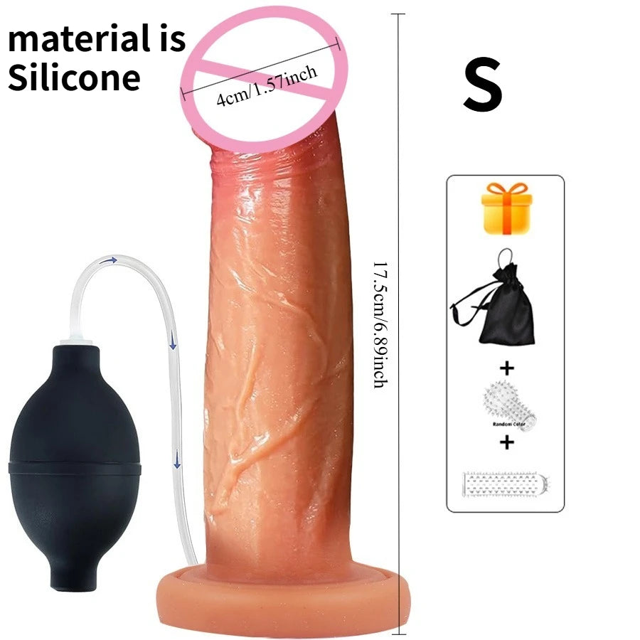 Supplier size diagram for the small silicone option: 4 cm across, 17.5 cm long, shown with the bulb