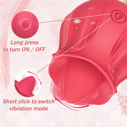Rose Tongue Licking Vibrator For Women